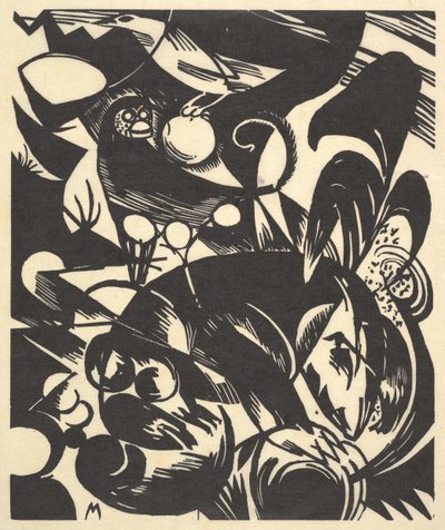 Creation I fra porteføljen New Eu..., 1914 posthumt trykt i 1921 og utgitt i 1922. av Franz Marc