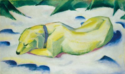 Dog Lying in the Snow, ca. 1911 (olje på lerret) av Franz Marc
