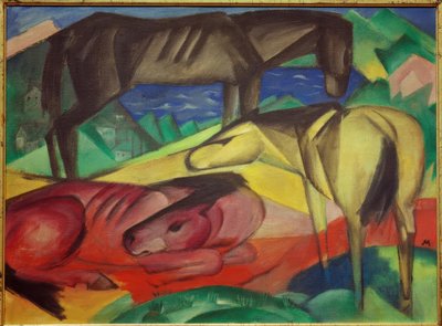 Tre hester II av Franz Marc