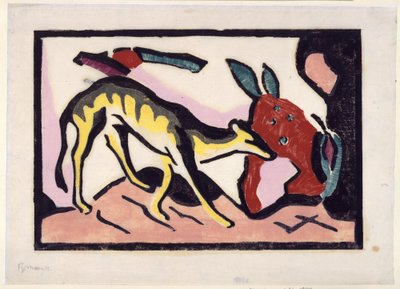Fabeltier (Beilage zur Luxusausgabe des Almanachs Der Blaue Reiter) av Franz Marc