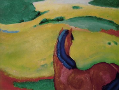 Hest i et landskap, 1910 av Franz Marc