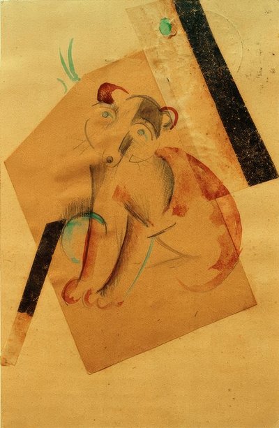 Venter på hund av Franz Marc