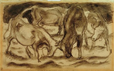 Kamp mot kyr av Franz Marc