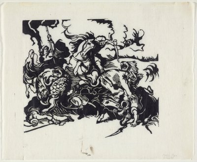 Løvejakt etter Delacroix av Franz Marc