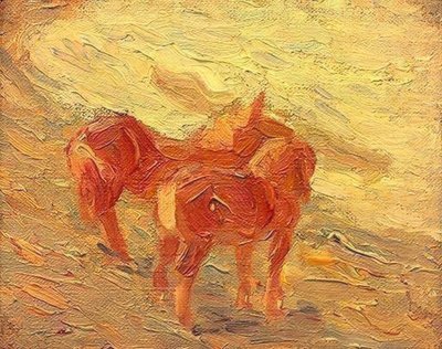 Hester ved sjøen av Franz Marc