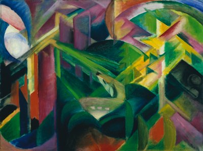 Hjort i klosterhagen av Franz Marc