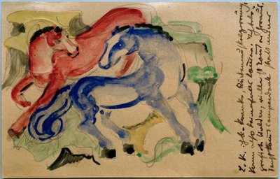 Rød og blå hest av Franz Marc