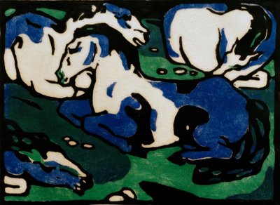 Hvilende hester av Franz Marc
