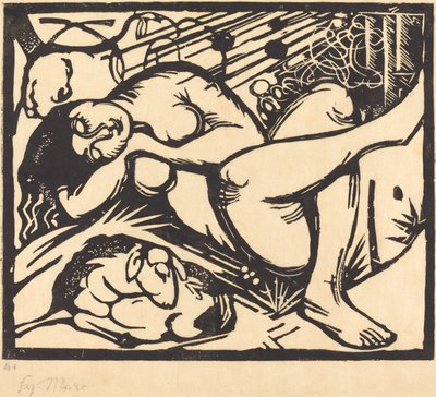 Sovende gjeterinne (Schlafende Hirtin) av Franz Marc
