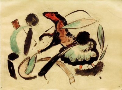 Hoppehest med vegetabilske former av Franz Marc