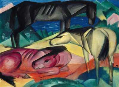 Tre hester II, 1913. av Franz Marc