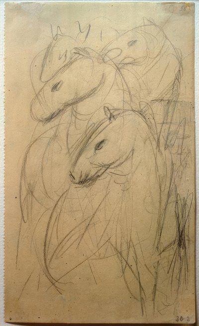Tower of the Blue Horses av Franz Marc