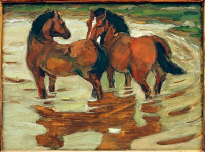 To hester i vannet av Franz Marc