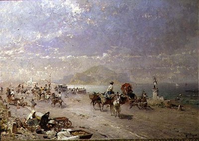 Kystveien ved Palermobukten, Italia av Franz Richard Unterberger