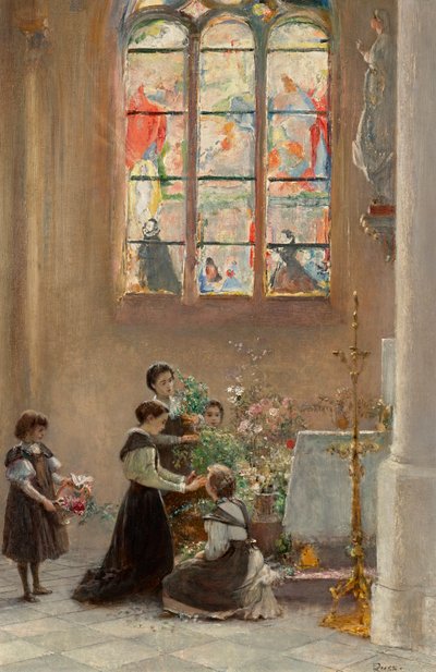 Mariafesten i en kirke i Venezia av Franz Russ der Jüngere