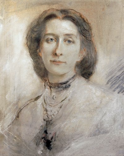Tyskland, Portrett av Cosima Francesca Gaetana Wagner (1837 - 1930), datter av Franz Liszt og andre kone til Richard Wagner av Franz Seraph von Lenbach
