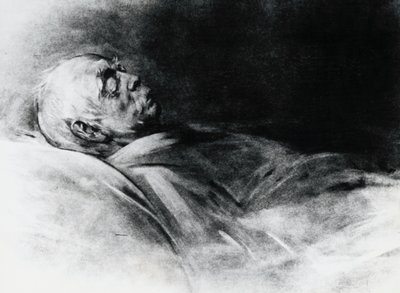 Otto von Bismarck (1815-1898) på dødsleiet av Franz Seraph von Lenbach