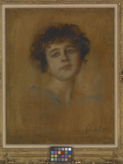 Portrett av en ung kvinne (olje på lerret) av Franz Seraph von Lenbach