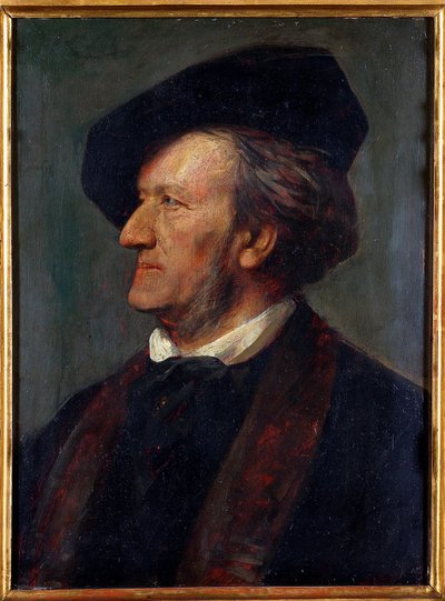 ""Portrett av komponisten Richard Wagner"" (Portrett av komponisten Richard Wagner (1813-1883)) Maleri av Franz von Lenbach (1836-1904) - 1871 - Olje på tre - Richard Wagner-museet, Bayreuth av Franz Seraph von Lenbach