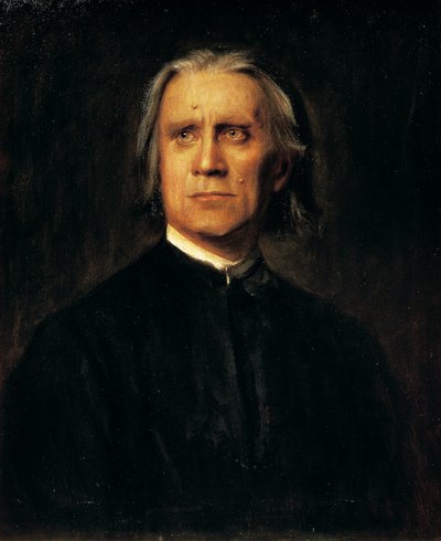 Portrett av den ungarske komponisten og pianisten Franz Liszt (Doborjan av Franz Seraph von Lenbach