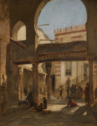 Scene i Kalaun-moskekomplekset Kairo av Franz Seraph von Lenbach