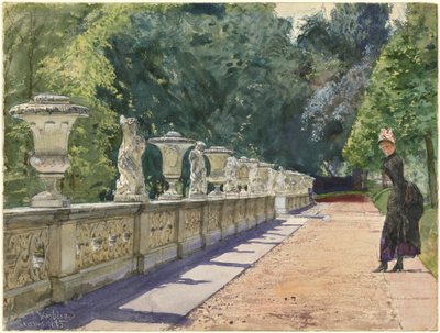 En promenade i parken ved Sanssouci av Franz Skarbina