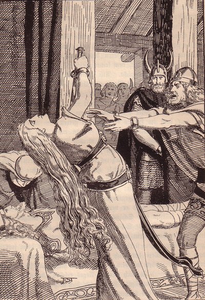 Illustrasjon til The Edda: Germanic Gods and Heroes av Hans von Wolzogen av Franz Stassen