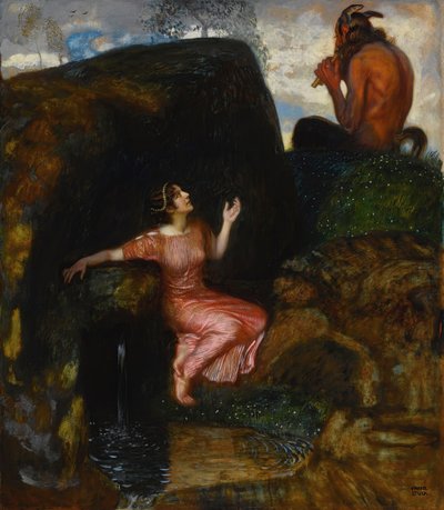 Ved kilden Avlyttingsnymfe. av Franz Stuck Ritter von