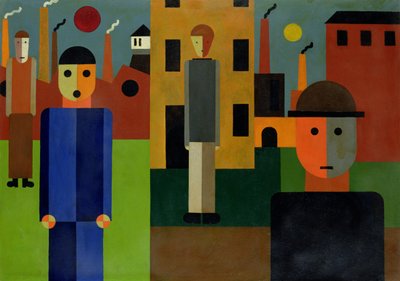Fabrikker, 1926 (olje på kort) av Franz W. Seiwert