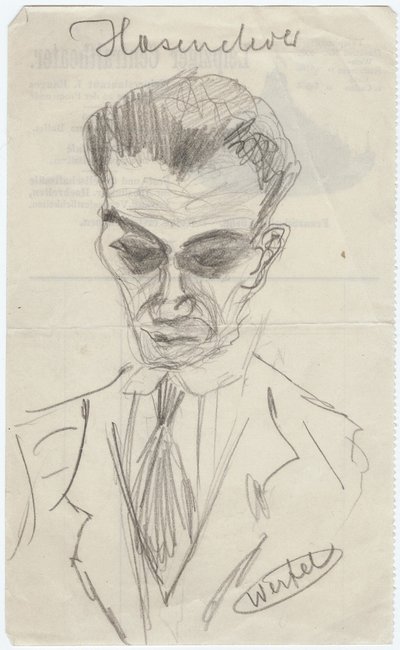 Portrett av Walter Hasenclever 1890-1940, tidlig på 1930-tallet av Franz Werfel