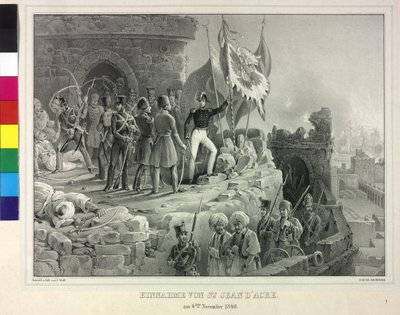 Erobringen av St. Jean d#39;Acre 4. november 1840 (litografi) av Franz Wolf
