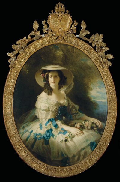Portrett av keiserinne Eugenie (olje på lerret) av Franz Xaver (studio of) Winterhalter