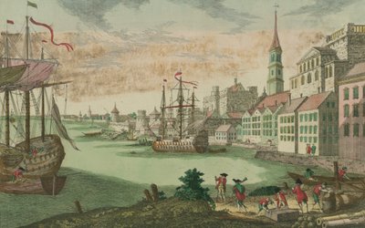 Havnen i Boston, Massachusetts, ca. 1770-80 av Franz Xaver Habermann