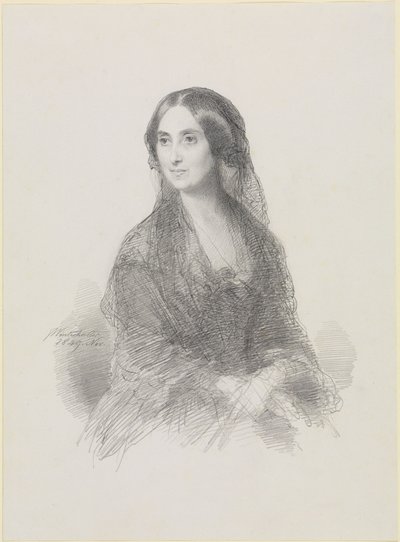 Portrett av en dame i spansk drakt, sittende, halvfigur av Franz Xaver Winterhalter