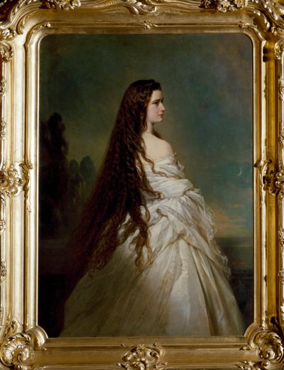 Portrett av Elisabeth de Wittelsbach (1837-1898) (sissi), imperator av Østerrike (1854-1898) og dronning av Ungarn (1867-1898) Maleri av Franz Xaver Winterhalter (1806-1873) av Franz Xaver Winterhalter