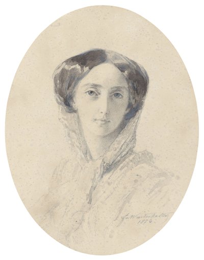 Portrett av storhertuginne Olga Nikolaevna av Russland 1822-1892, dronning av Württemberg av Franz Xaver Winterhalter