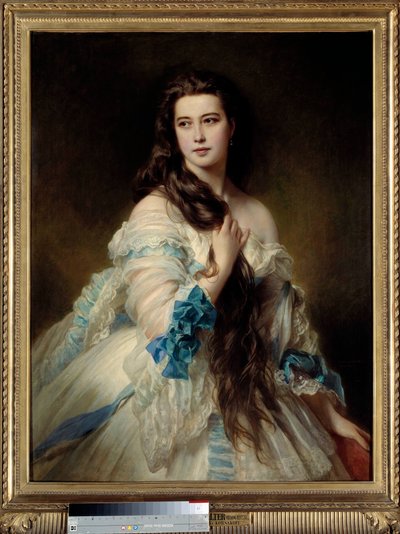 Portrett av fru Barbe av Rimsky-Corsakov (1833-1878). Maleri av Franz Xaver Winterhalter (1806-1873) 1864. Dim. 1,7x0,9 m. Paris, Musee d