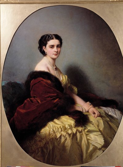 Portrett av Madame Narychkin (eller Narychkin eller Narychkina) Maleri og omslag Winterhalter (1806-1873) av Franz Xaver Winterhalter