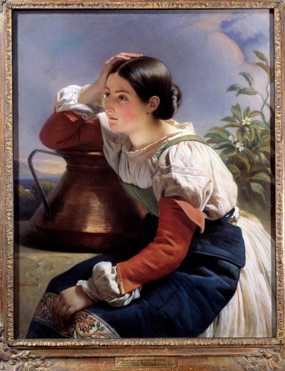 Portrett av en ung italiener ved brønnen Maleri av Xaver Winterhalter (1806-1873) 1833. Privat samling av Franz Xaver Winterhalter