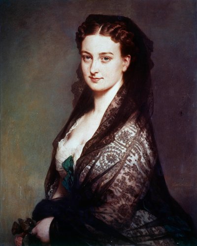 Det ukjente har mantillen Maleri av Franz Xavier Winterhalter (1806-1873). 1869. Dim. 0,80 X 0,65 m. Compiegne, slottsmuseum av Franz Xaver Winterhalter