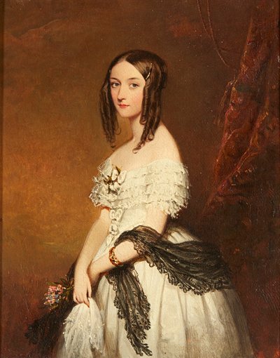 Et stilleben av diverse blomster i en vase med blandet frukt på en avsats (olje på lerret) av Franz Xavier (manner of) Petter