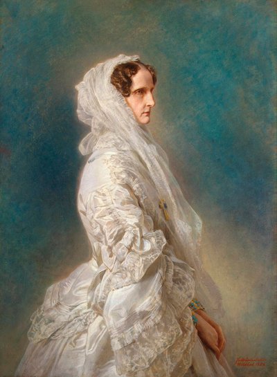 Portrett av keiserinne Alexandra Fyodorovna Charlotte av Preussen, 1856. av Franz Xaver Winterhalter