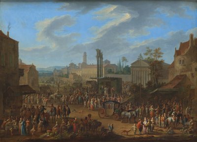 Messe med tempel og majstang av Franz de Paula Ferg