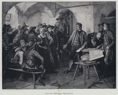 Josef Speckbacher, leder av Tyrols opprør mot styret til Napoleon I (gravering) av Franz von (after) Defregger
