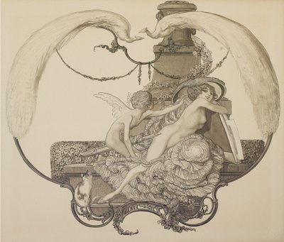 Design for en bokplate av Franz von Bayros