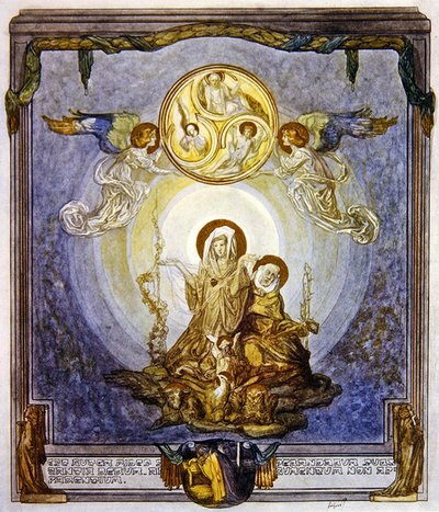 Illustrasjon fra Dantes guddommelige komedie, Paradiso, Canto XXIV, 1921 (wc på papir) av Franz von Bayros