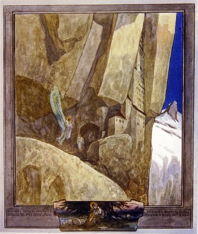 Illustrasjon fra Dantes Divine Comedy, Paradise, Canto XXI, 1921 (wc på papir) av Franz von Bayros