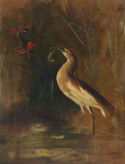 Fiskehegre og salamander av Franz von Lenbach