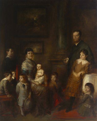 Ludwig Kronprins av Bayern med familie av Franz von Lenbach