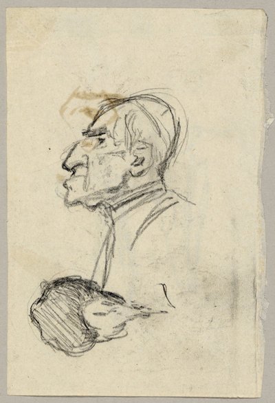 Portrettstudie av en kardinal, verso: muldyr sett bakfra (?) av Franz von Lenbach